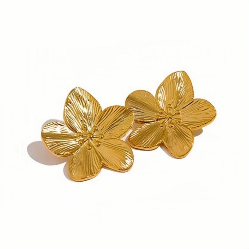 Blossom Gold Flower Statement Earrings