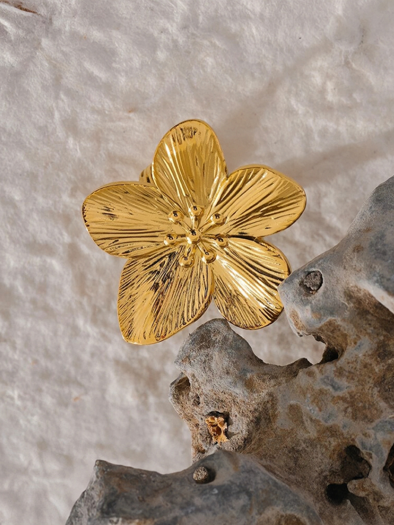 Blossom Gold Flower Statement Ring