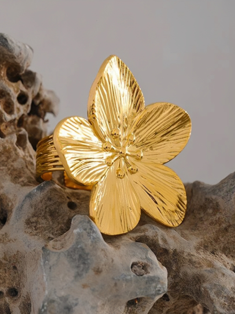 Blossom Gold Flower Statement Ring
