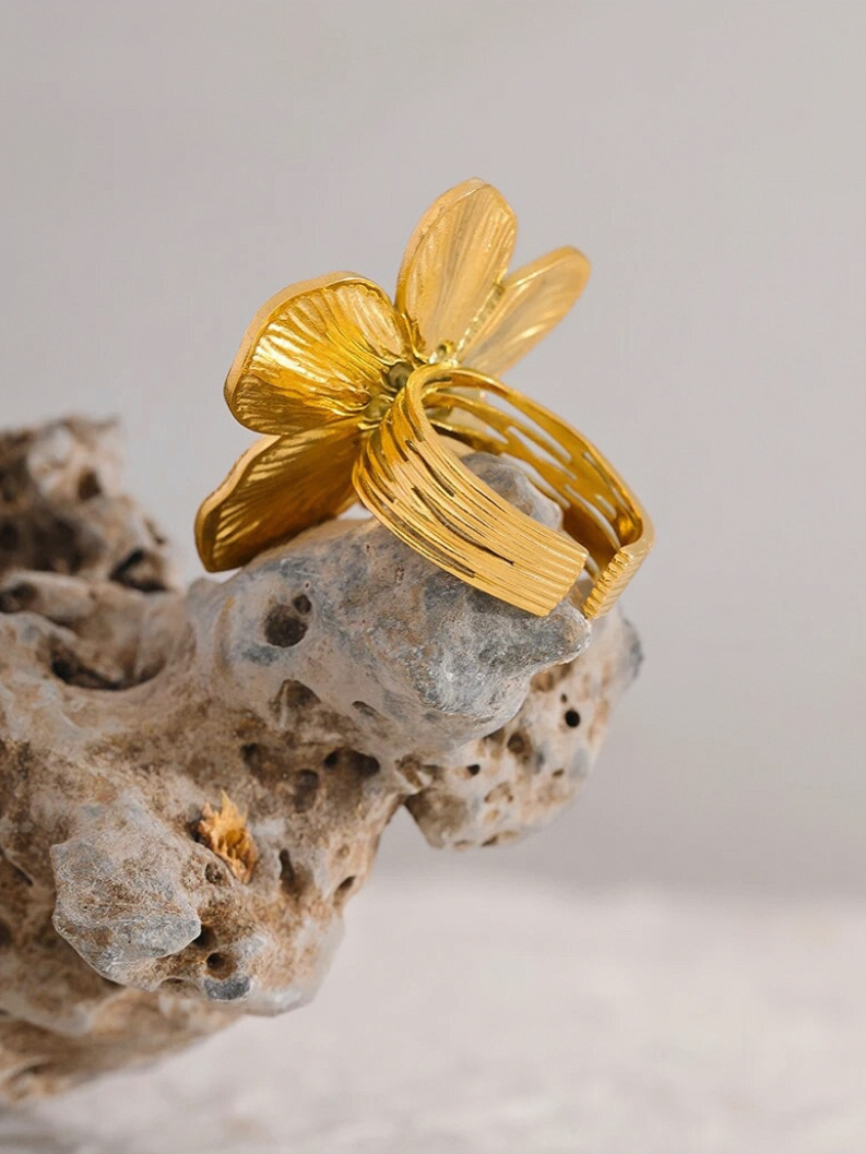Blossom Gold Flower Statement Ring