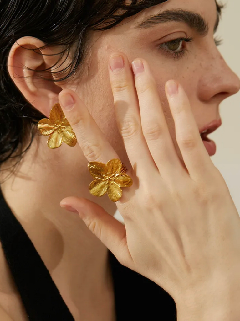 Blossom Gold Flower Statement Ring