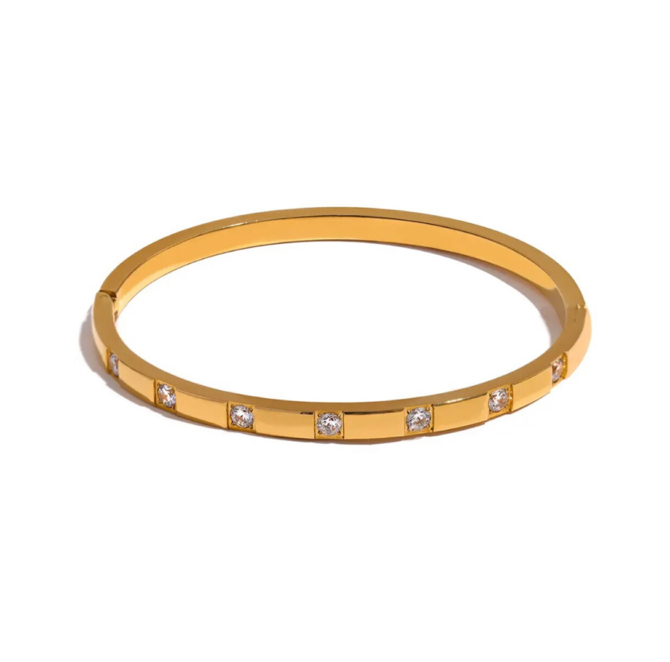 Gold-plated Classic Crystal Bangle Bracelet