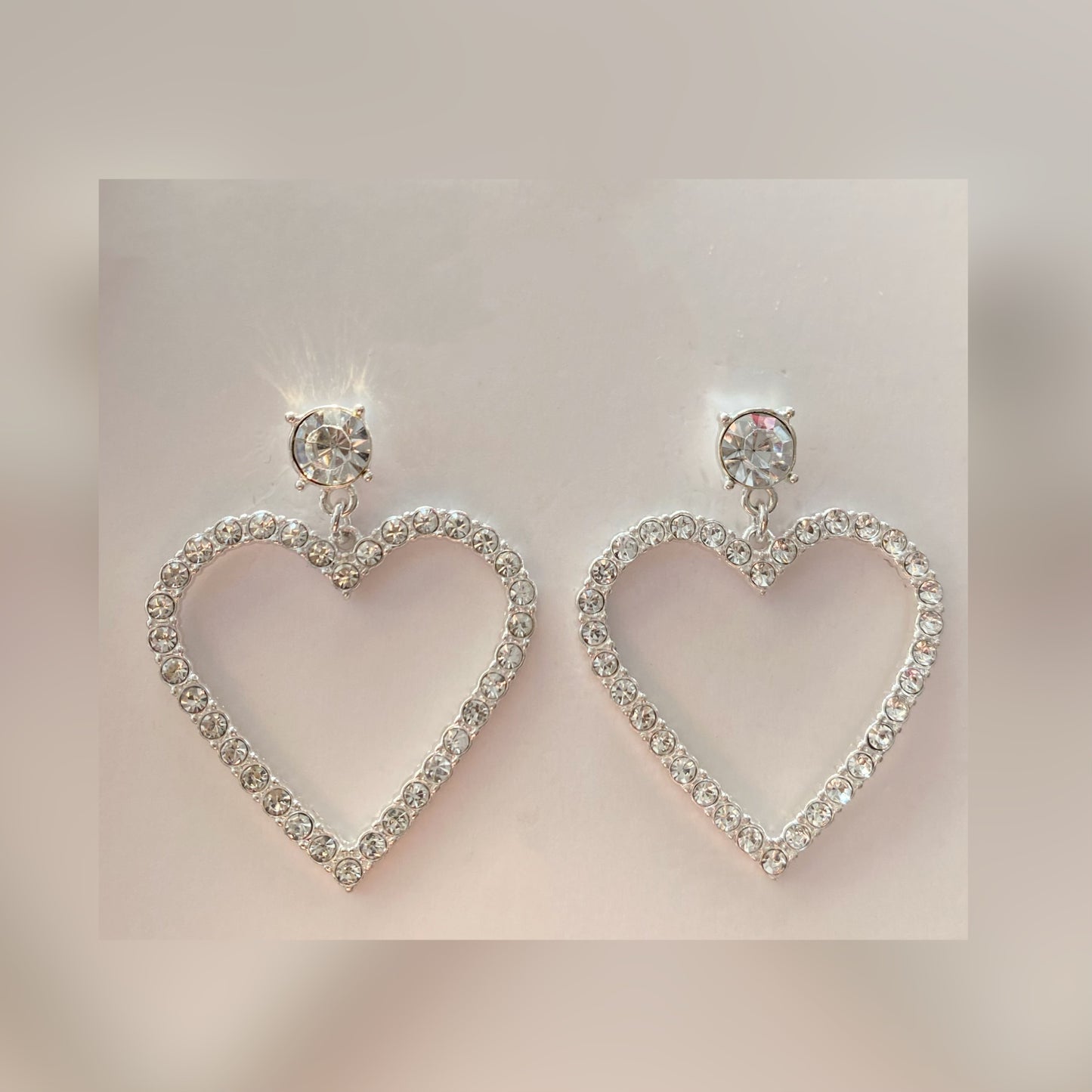 Classic Heart Shape Crystal Earrings