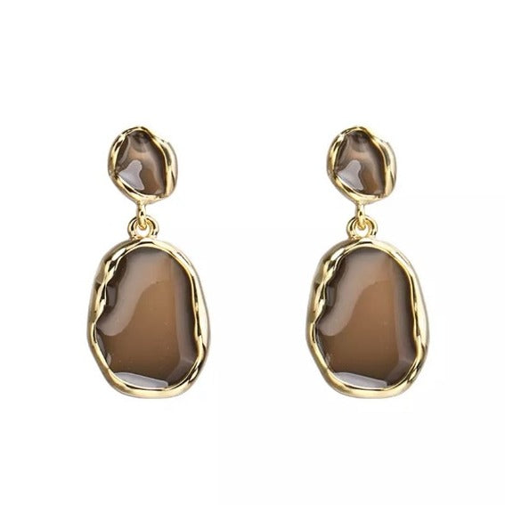 Geometric Enamel Statement Earrings