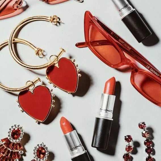 Red Heart Large Hoop Earrings