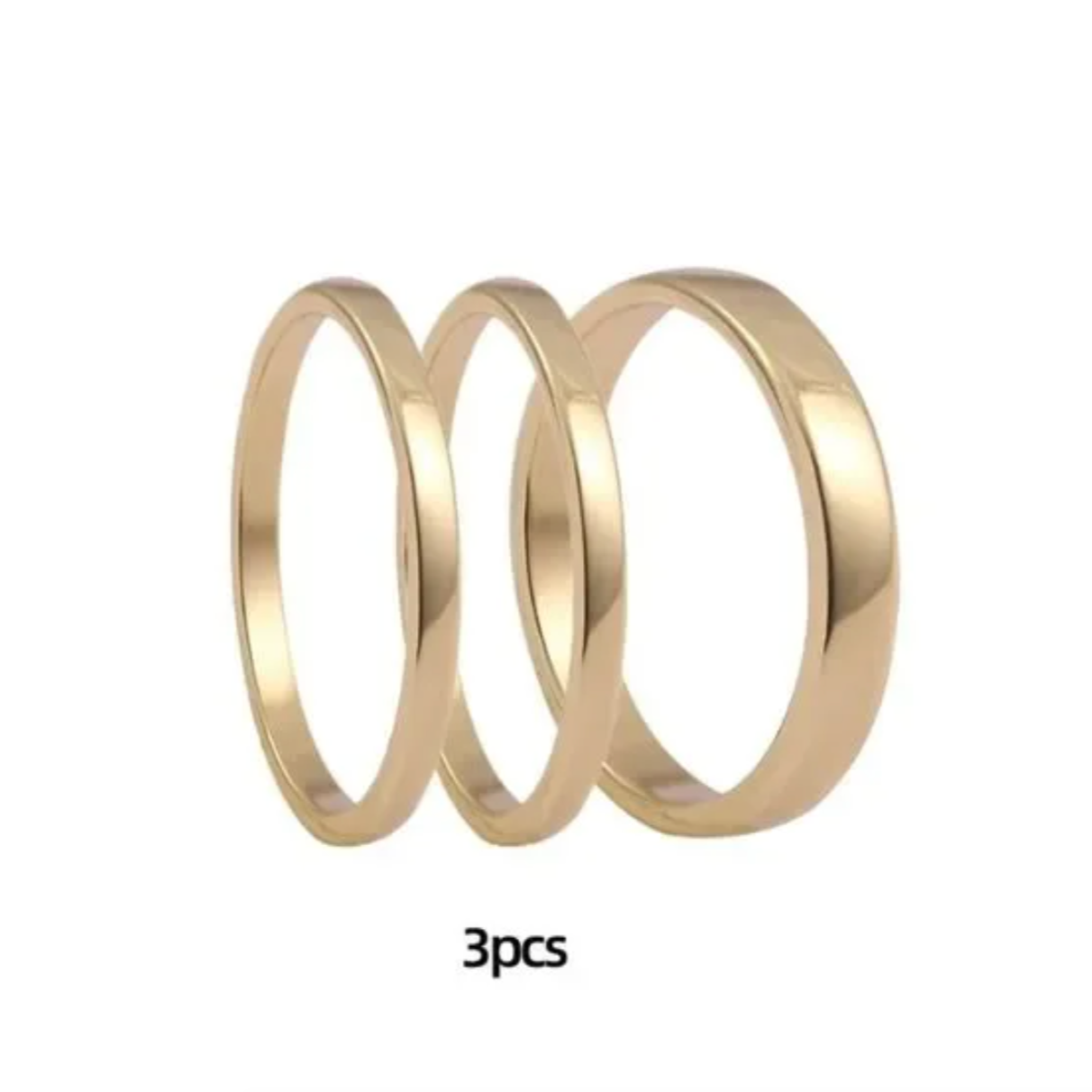 3 Pieces Minimalist Band Ring Set