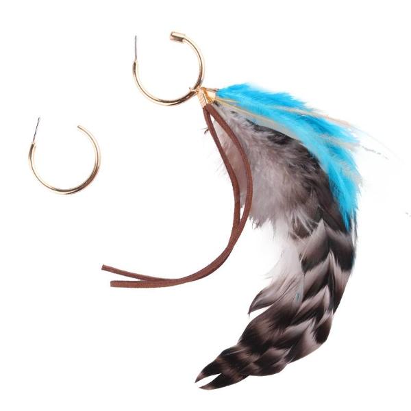 Asymmetric Feather Drop Earrings
