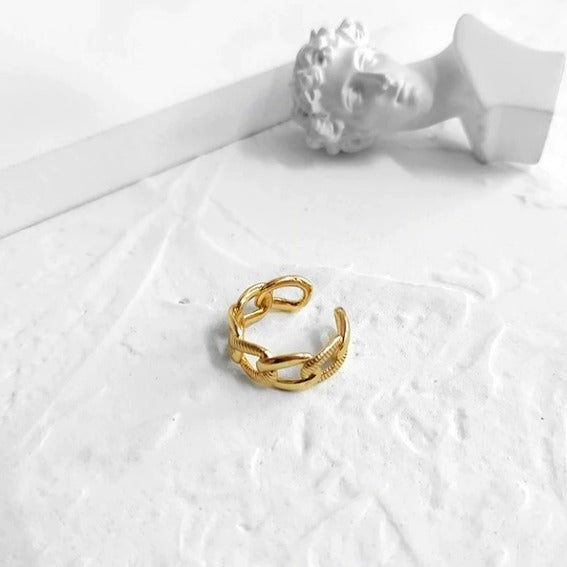 Resizable Trendy Chunky Textured Ring