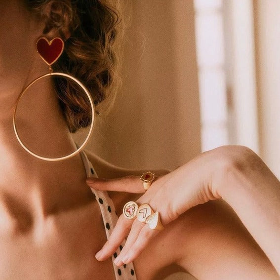 Exaggerated Metal Circle Earrings