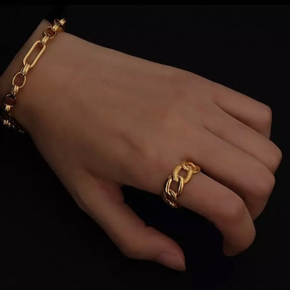 Resizable Trendy Chunky Textured Ring
