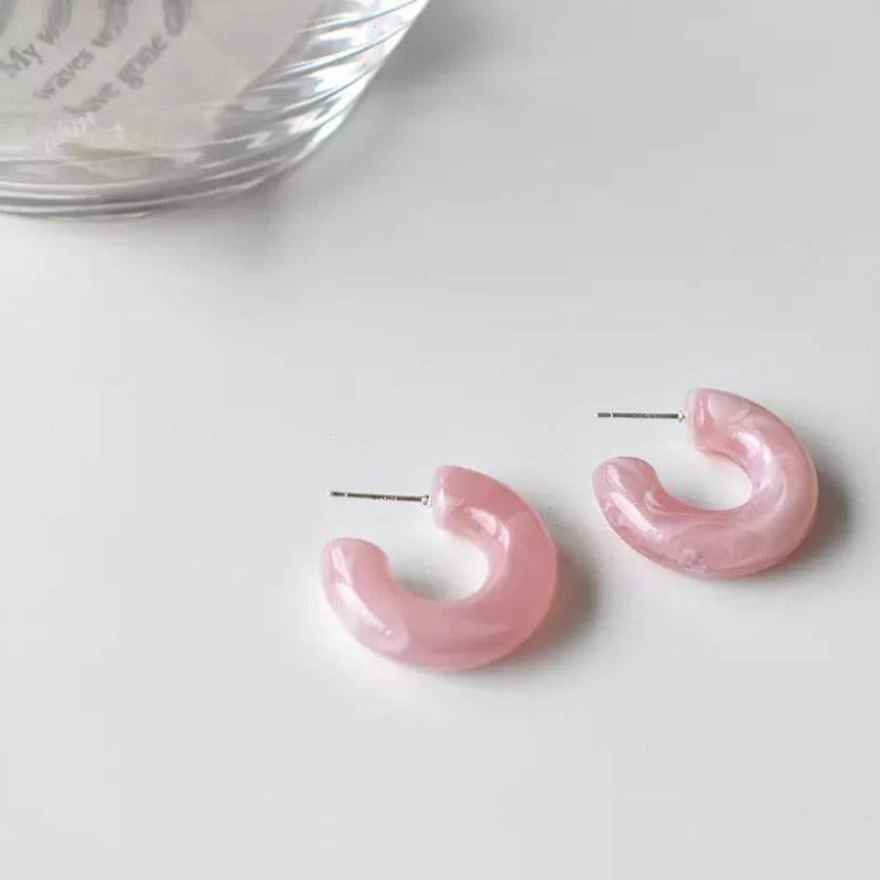 Resin Candy Hoop Earrings