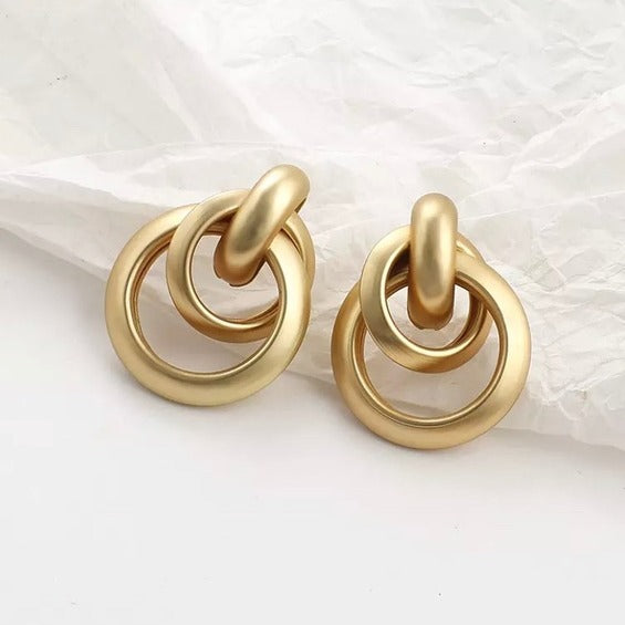 Artistic Gold Hoop Earrings