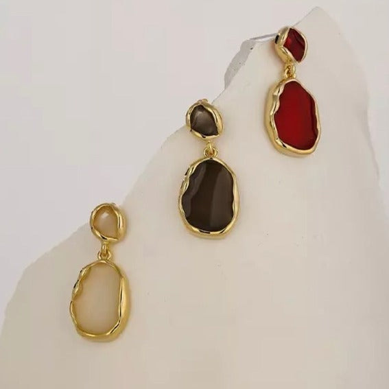Geometric Enamel Statement Earrings