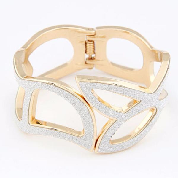 Gold Tone Glisten Faceted Statement Cuff