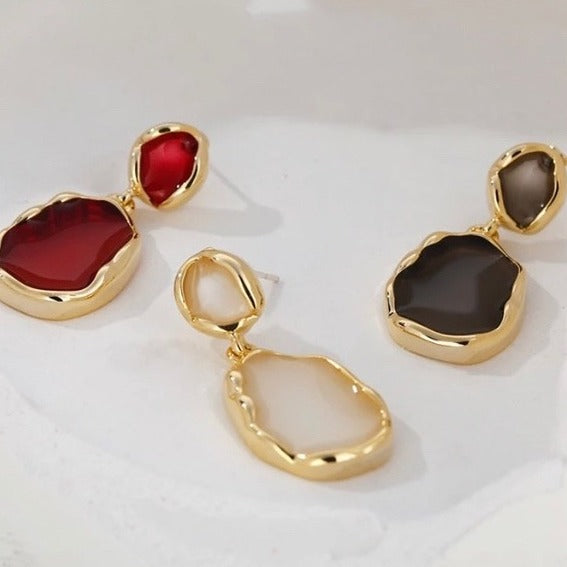 Geometric Enamel Statement Earrings