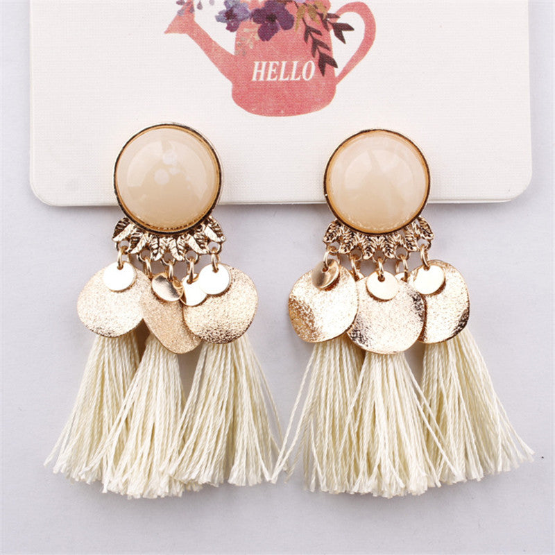 Bohemian Sequined Tassel Earrings