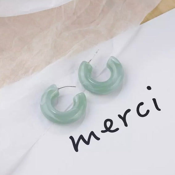 Resin Candy Hoop Earrings