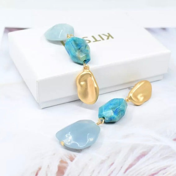 Blue Faux Stone Earrings