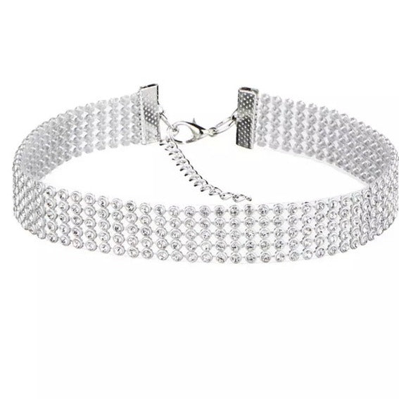 Cubic Zirconia Shiny Statement Choker Lo