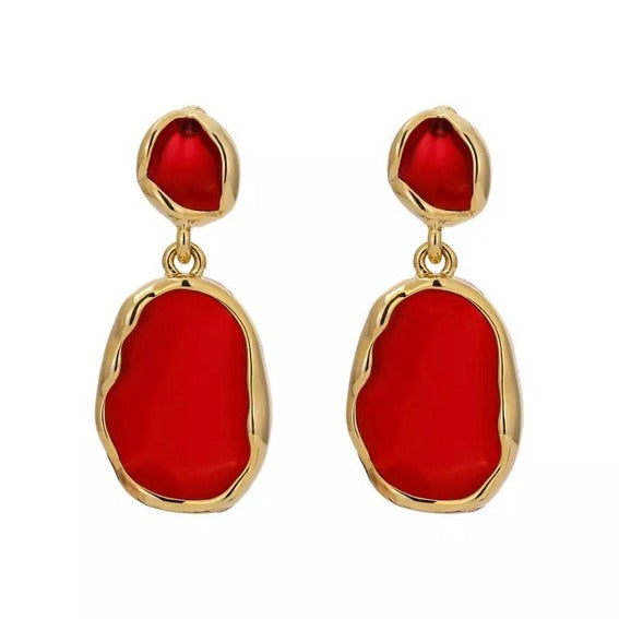 Geometric Enamel Statement Earrings