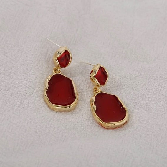 Geometric Enamel Statement Earrings