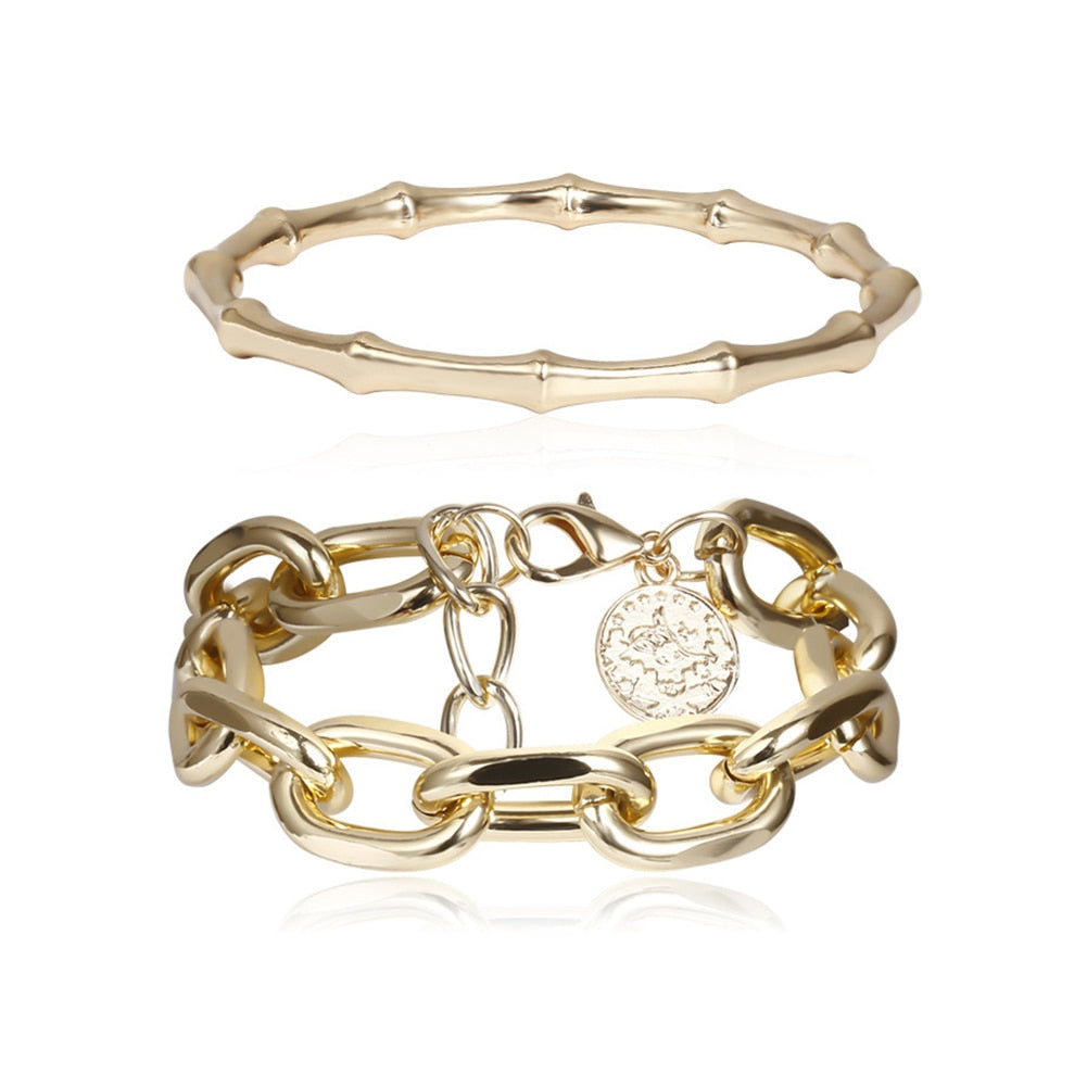 Modern Design Bracelet Set - 2 pieces