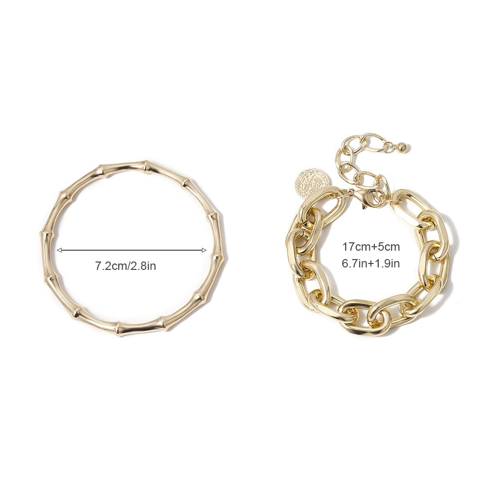 Modern Design Bracelet Set - 2 pieces