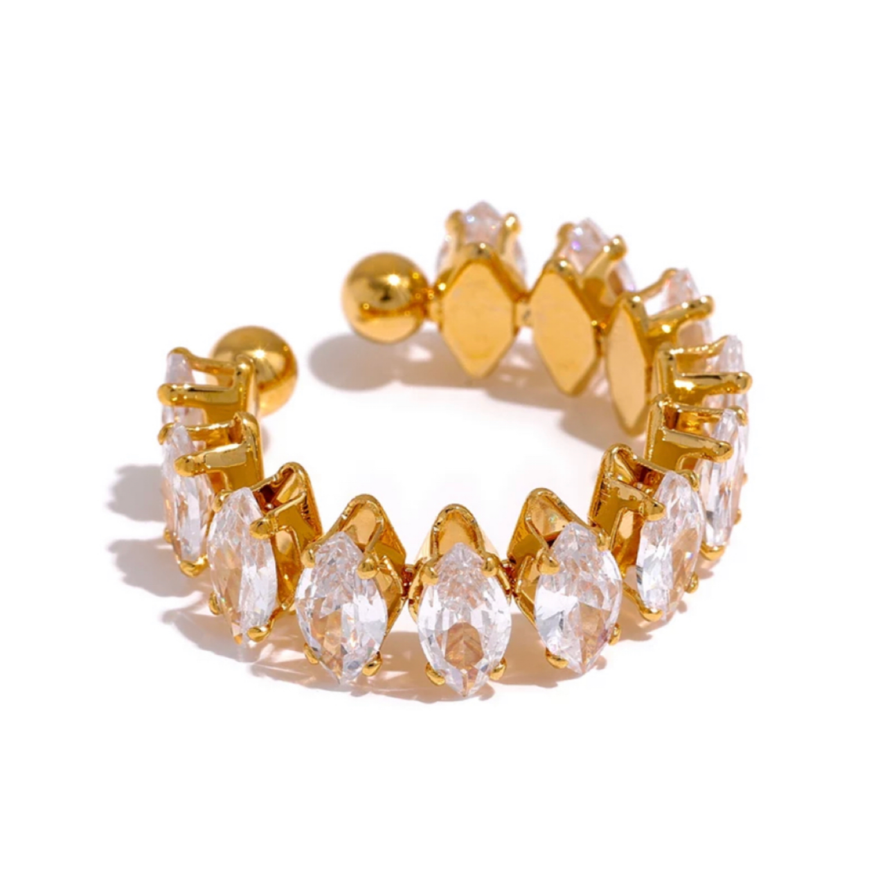 Selinite Gold Plated Luxury Crystal Ring