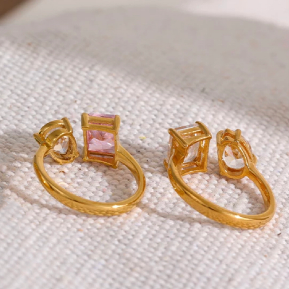 Yojoy Gold Plated Crystal Ring