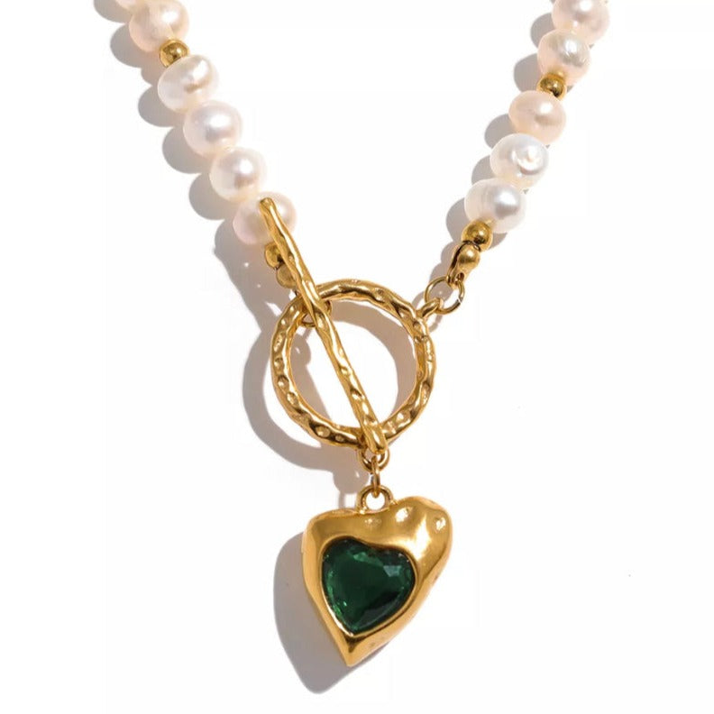 Exquisite Eliza Freshwater Pearl Heart Necklace