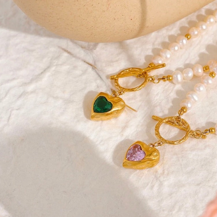 Exquisite Eliza Freshwater Pearl Heart Necklace