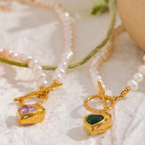 Exquisite Eliza Freshwater Pearl Heart Necklace