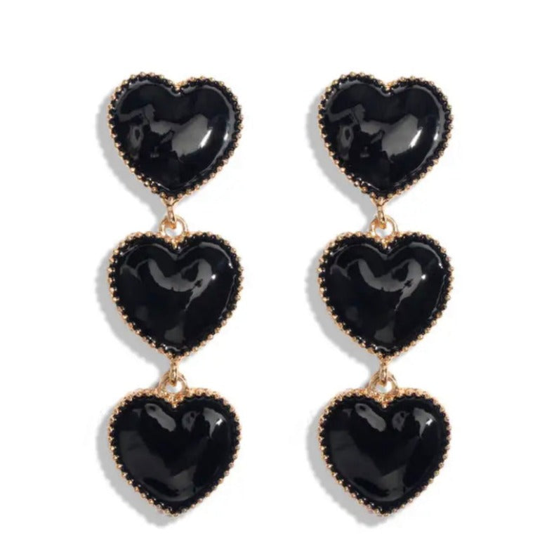Coria Triple Heart Statement Earrings