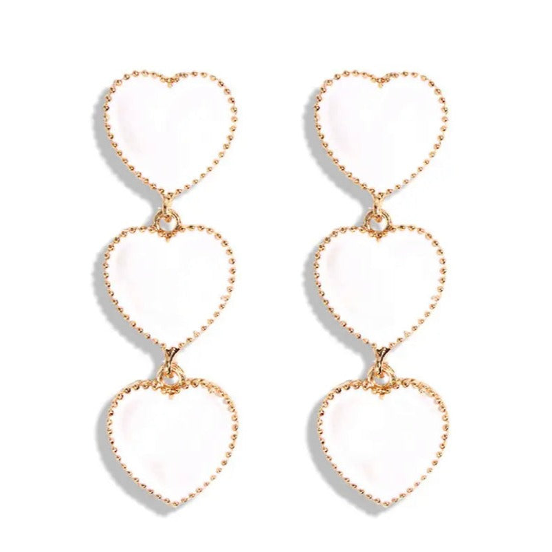 Coria Triple Heart Statement Earrings