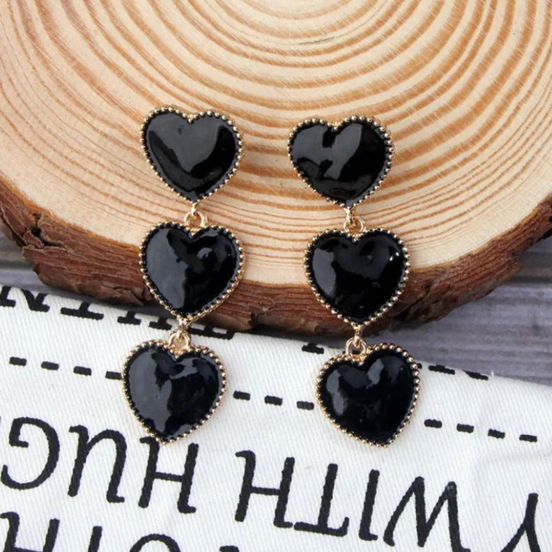 Coria Triple Heart Statement Earrings