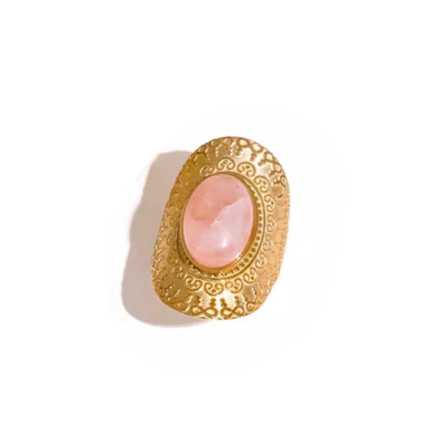 Bohemian Style Pink Stone Enid Statement Ring
