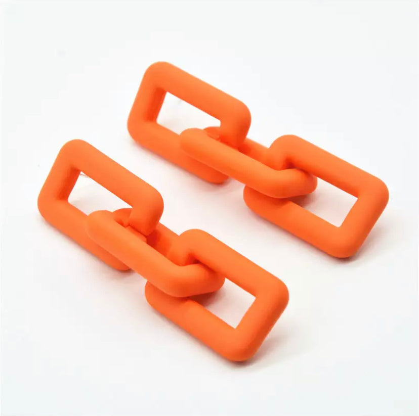 Color Pop Chain Link Statement Earrings