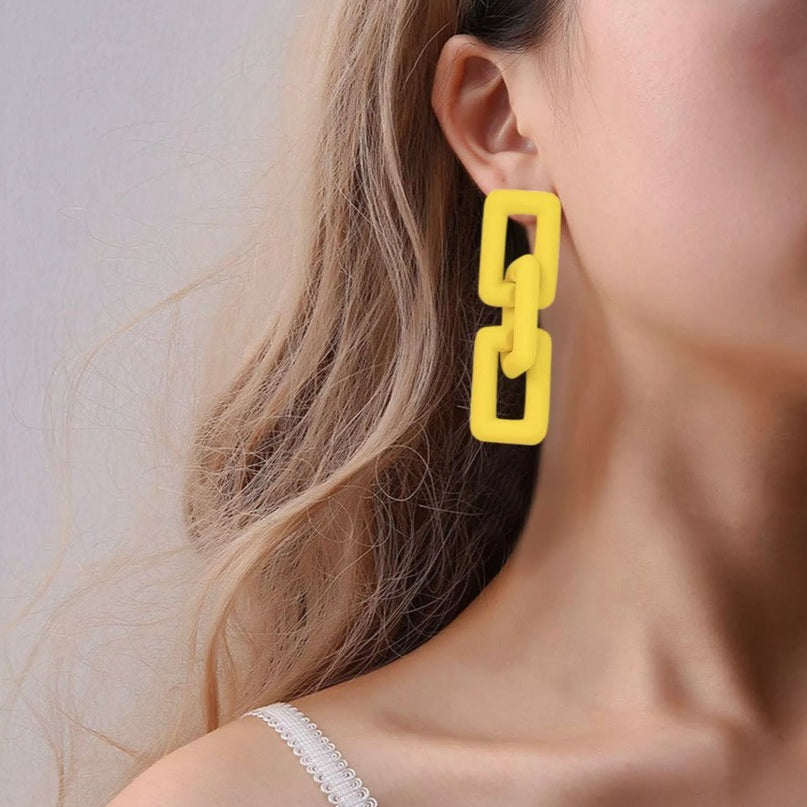 Color Pop Chain Link Statement Earrings