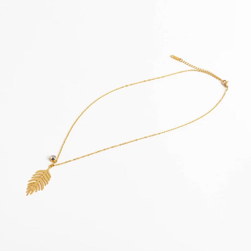 Gold Leaf Pendant Necklace
