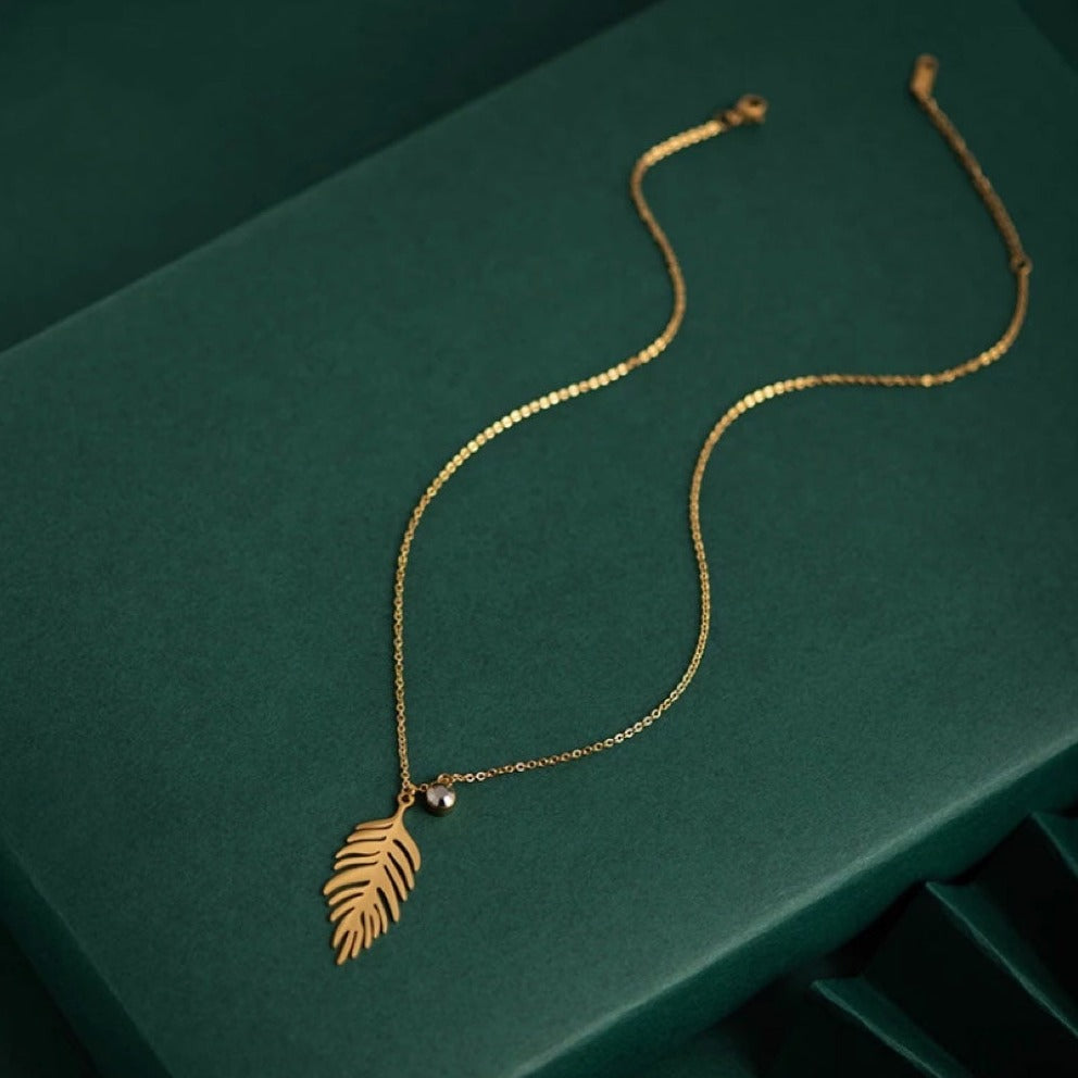 Gold Leaf Pendant Necklace
