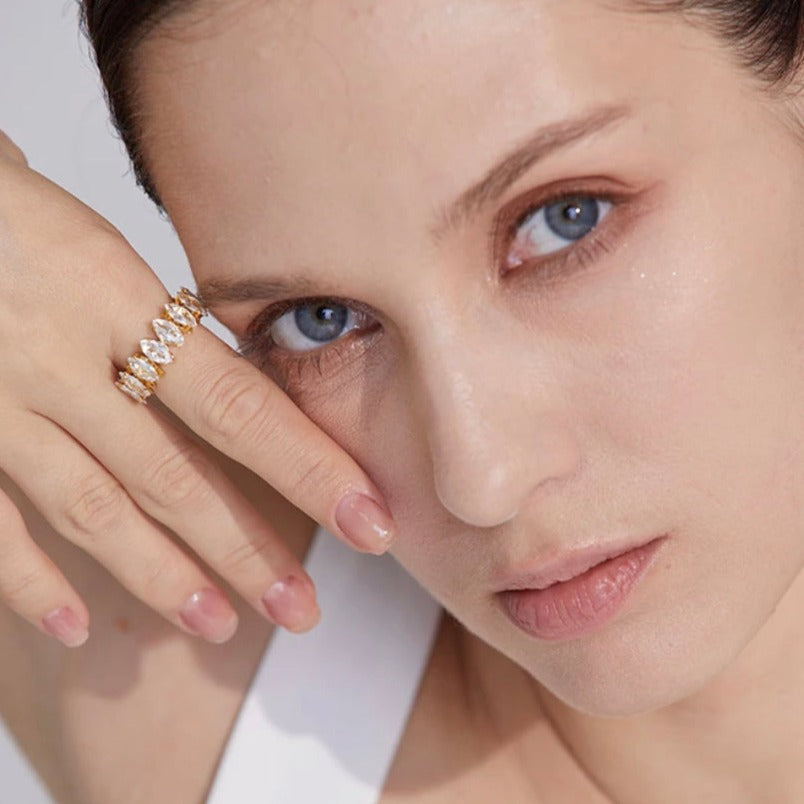 Selinite Gold Plated Luxury Crystal Ring