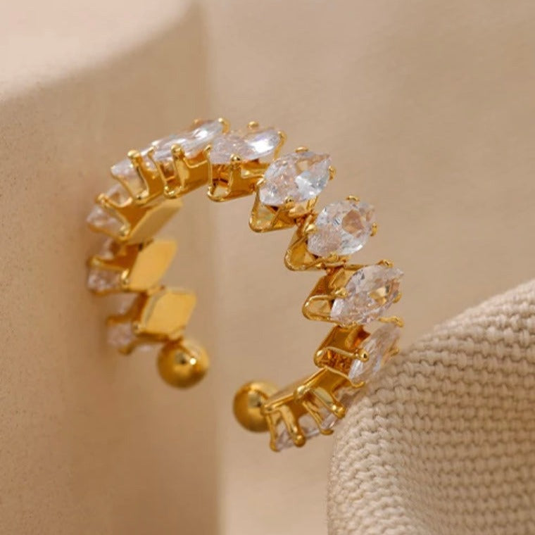 Selinite Gold Plated Luxury Crystal Ring