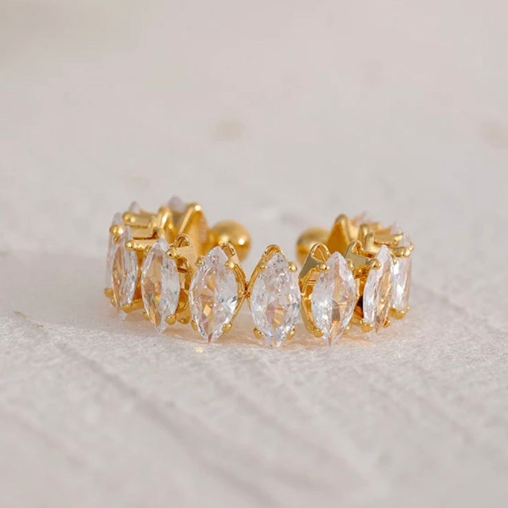 Selinite Gold Plated Luxury Crystal Ring