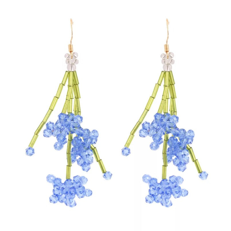 Flora Exquisite Glass Bead Flower Bloom Earrings