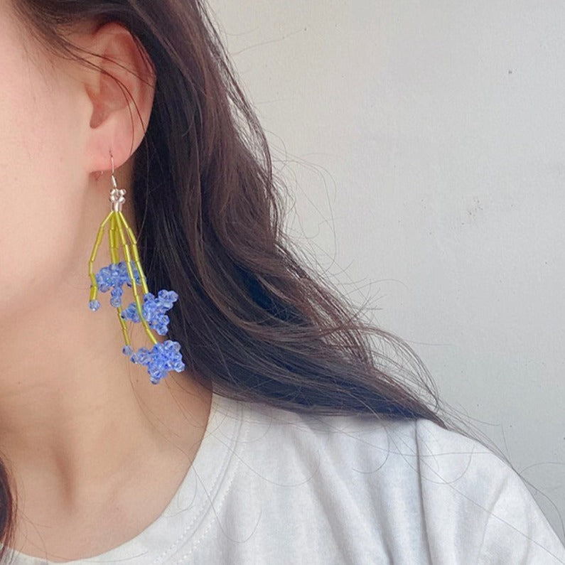 Flora Exquisite Glass Bead Flower Bloom Earrings