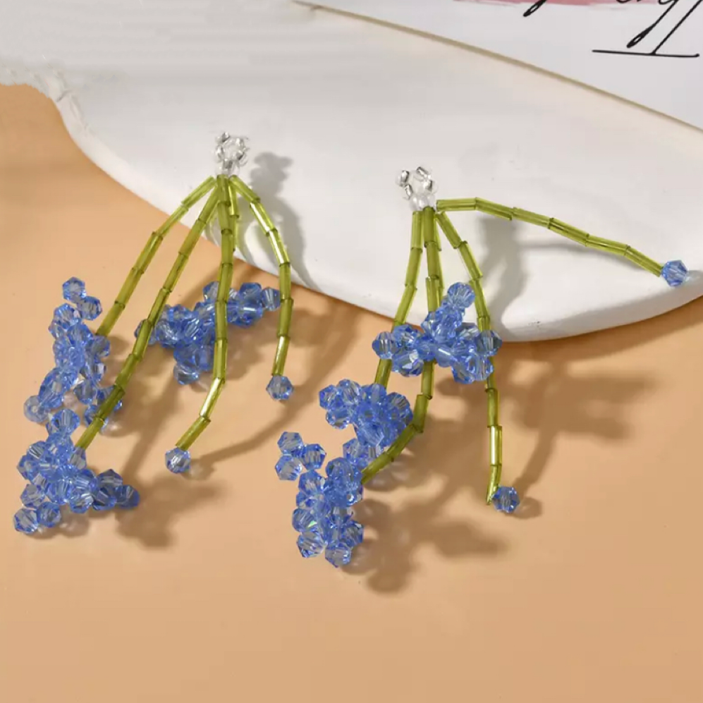 Flora Exquisite Glass Bead Flower Bloom Earrings
