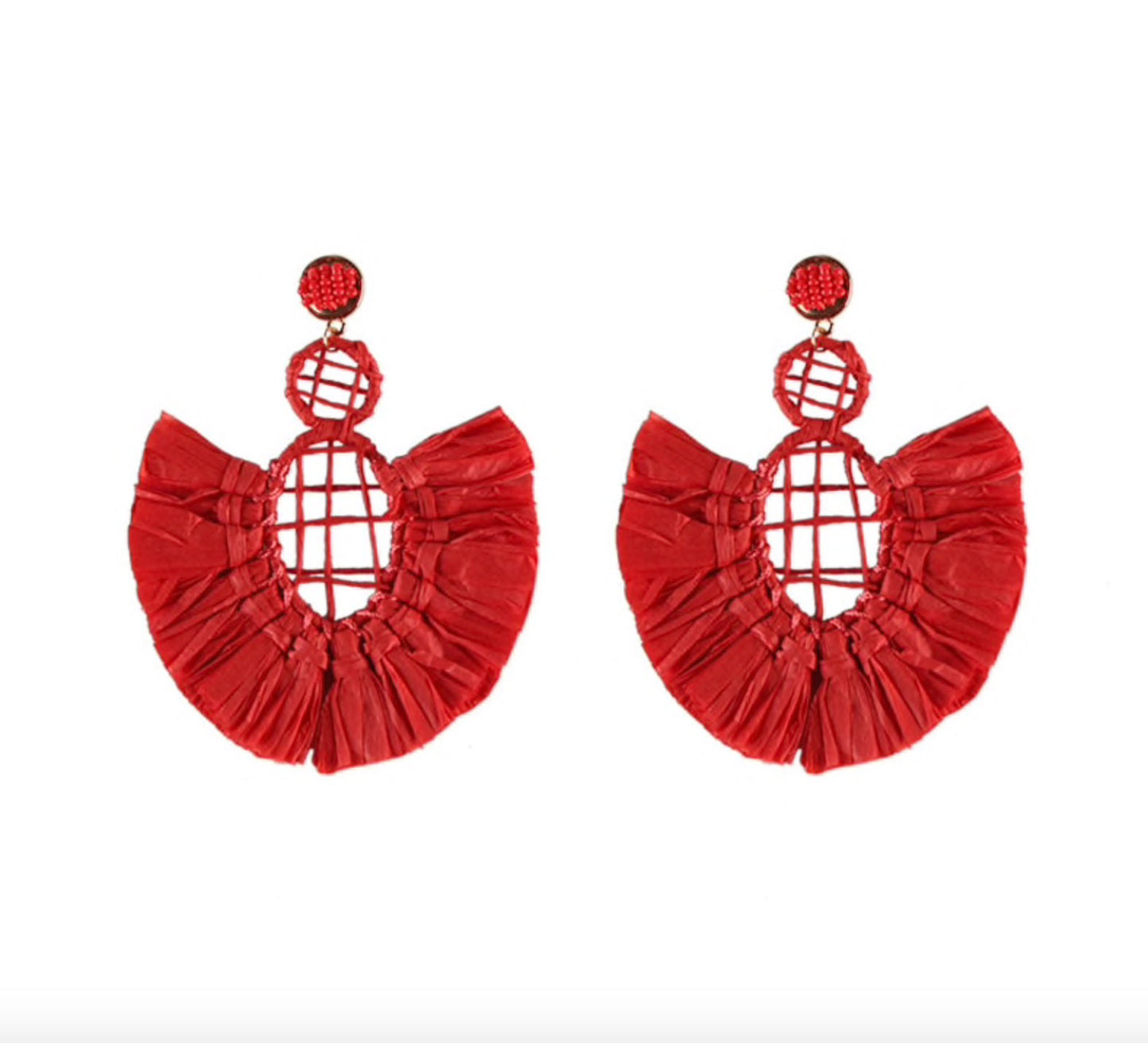 Bohemian Statement Earrings - Red