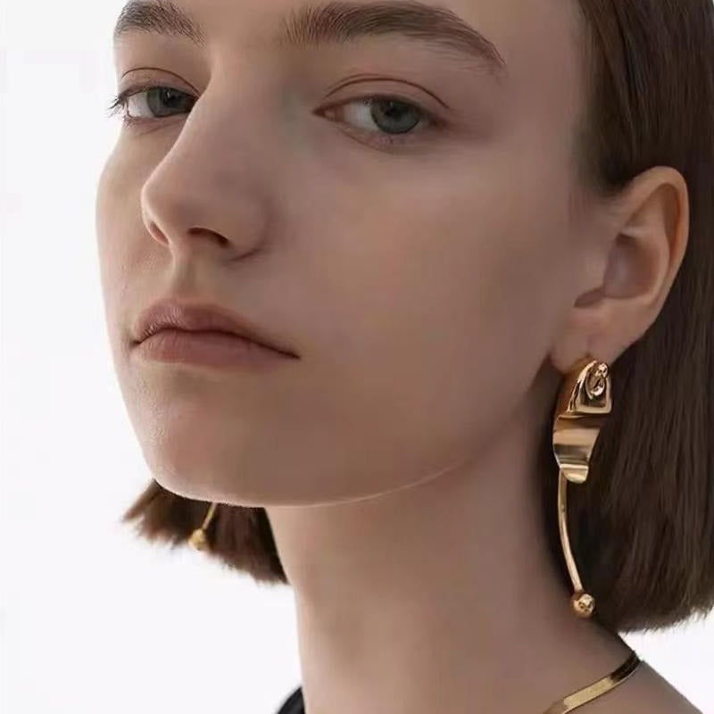 Gold Geometric Fun Artistic Earrings