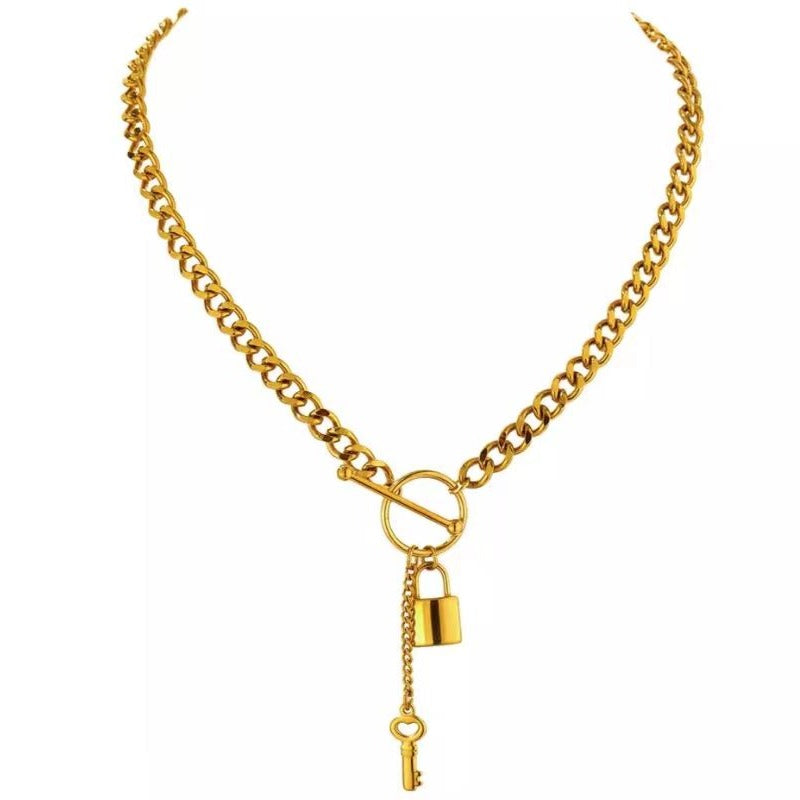 Key & Lock Charm Necklace