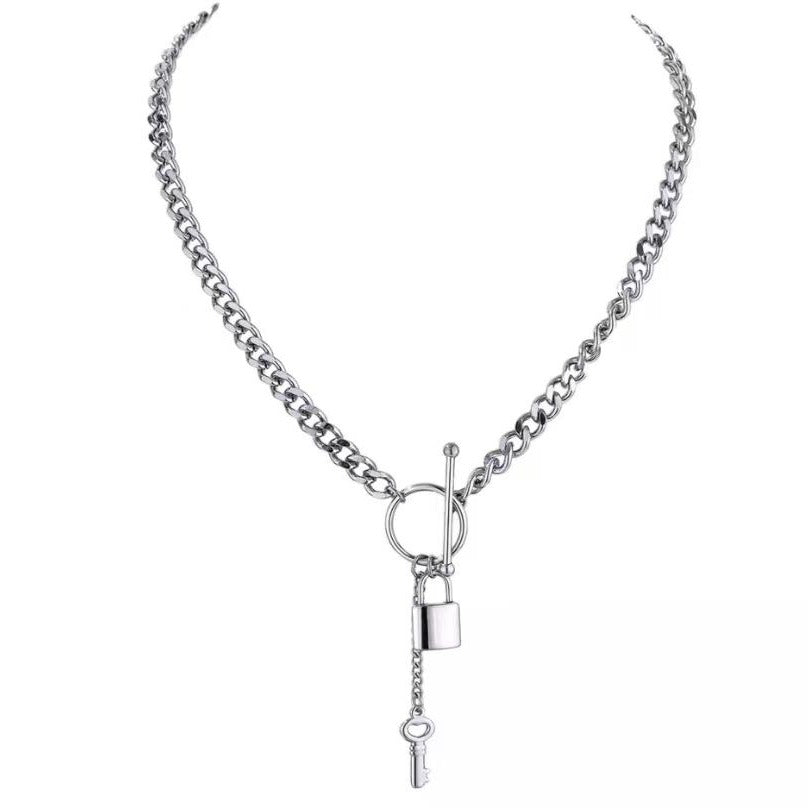 Key & Lock Charm Necklace